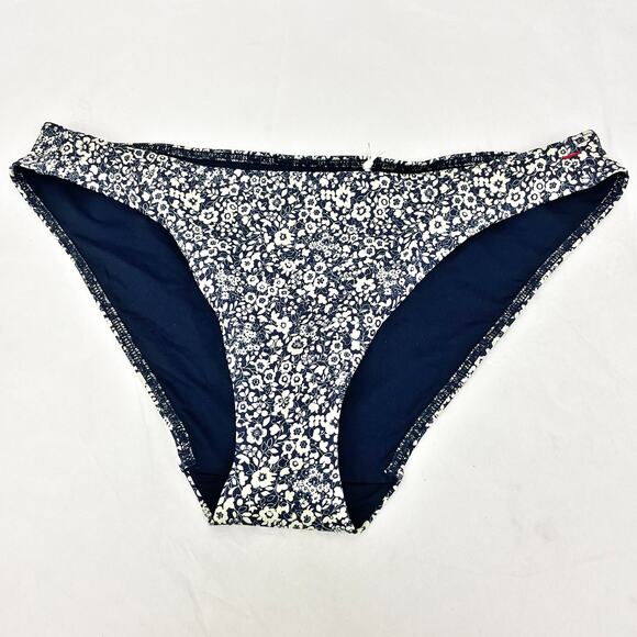 Everlane Womens The Bikini Bottom Medium Swimwear Navy Blue Floral NWT - Picture 4 of 8